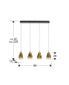 ALEDIS- LAMPARA 4L NEGRO-DORADO